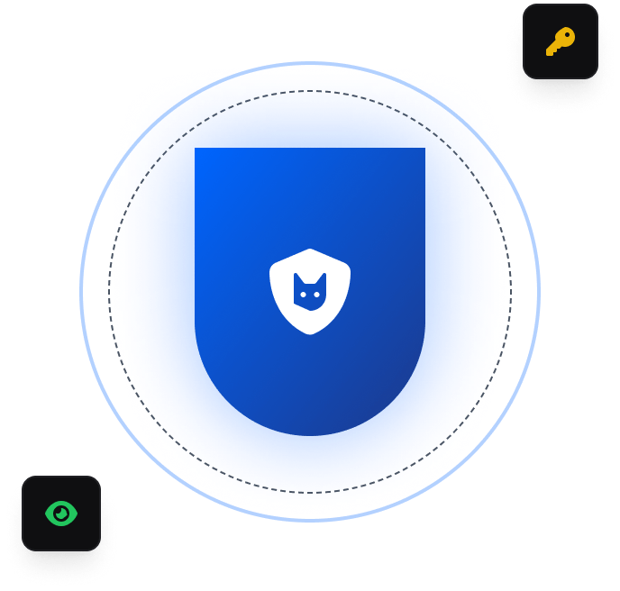 Layered security shield visualization